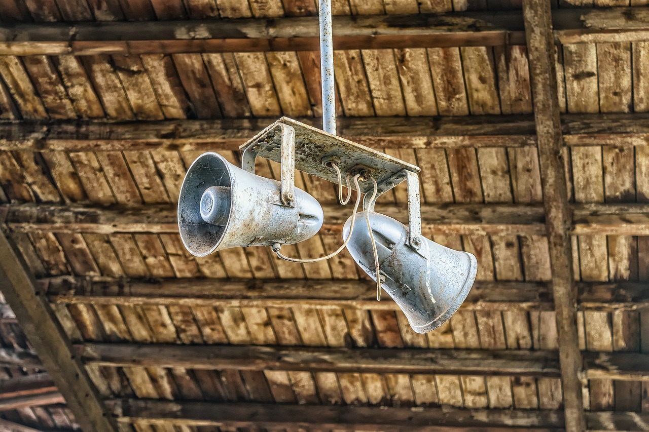 railway station speakers announcement free photo