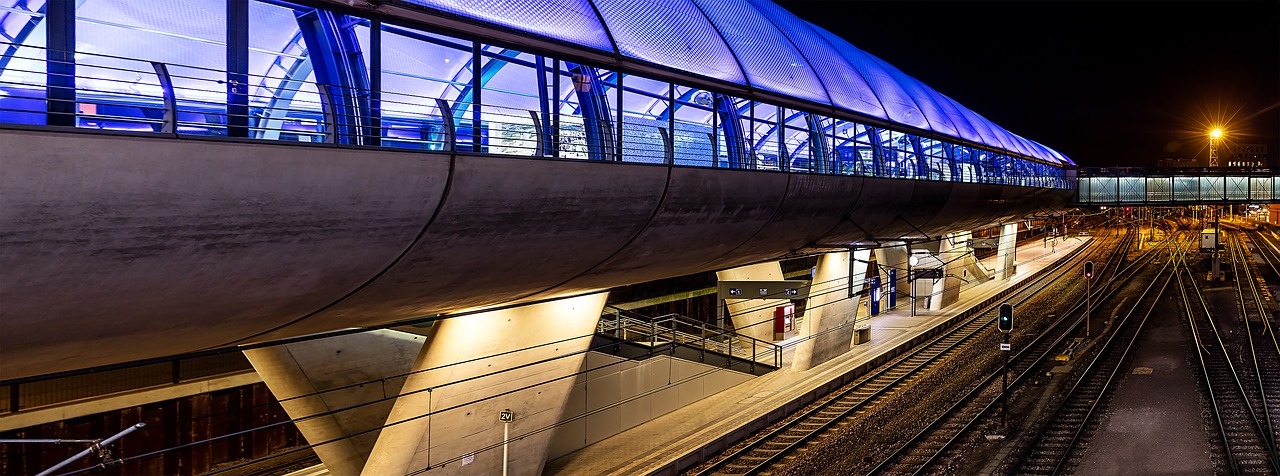 railway station seemed night photograph free photo