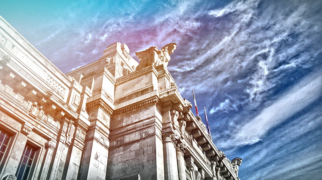 railway station milan sky free photo