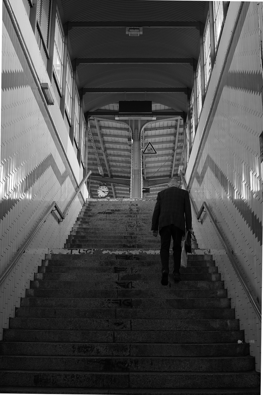 railway station stairs architecture free photo