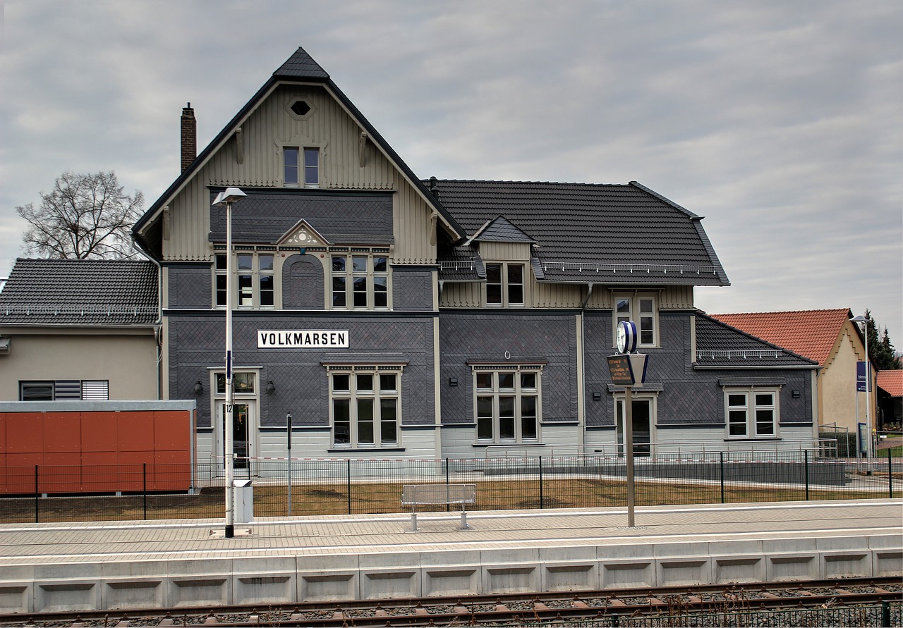 railway station old fachwerkhaus free photo