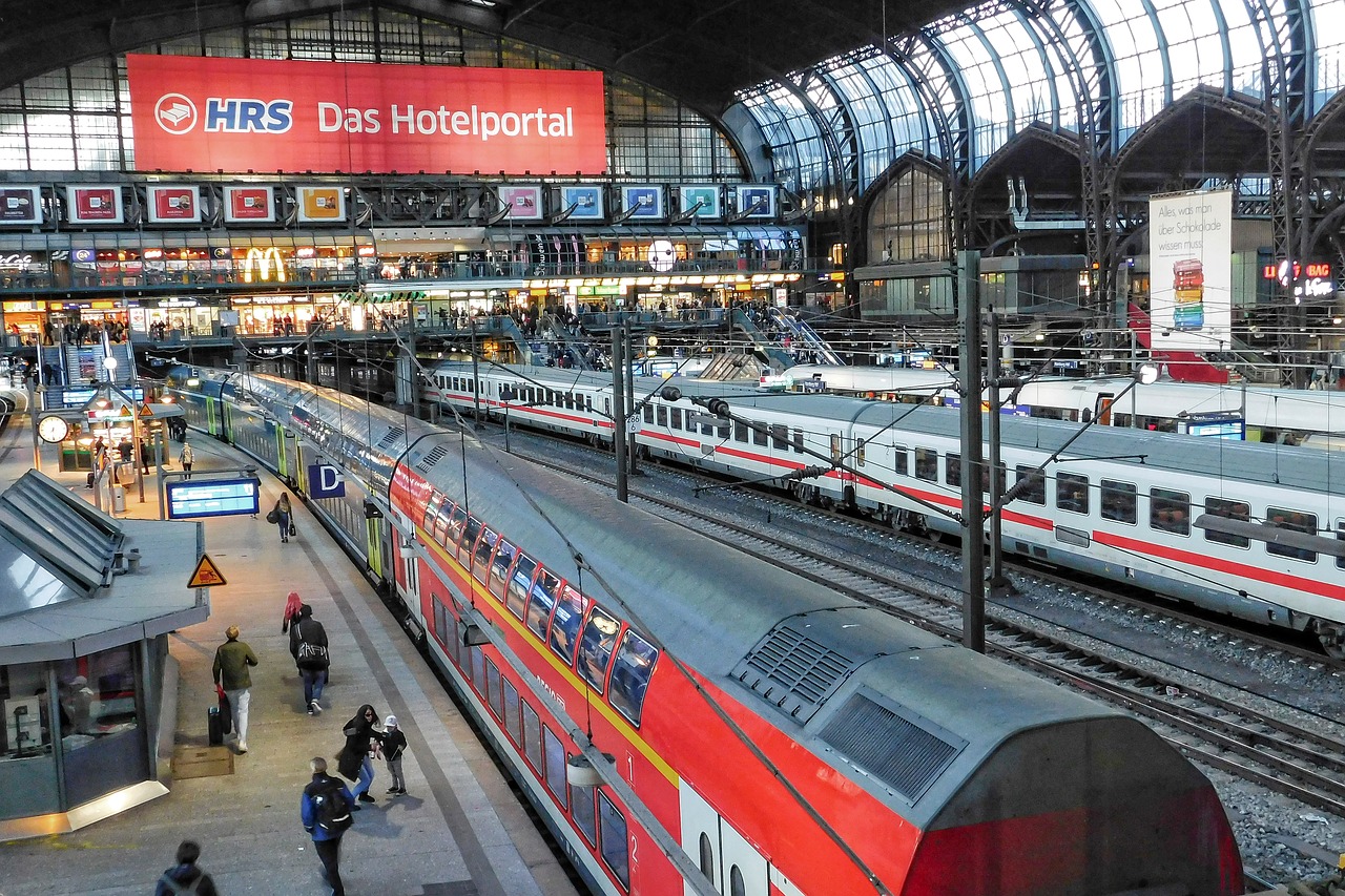 railway station train passenger train free photo