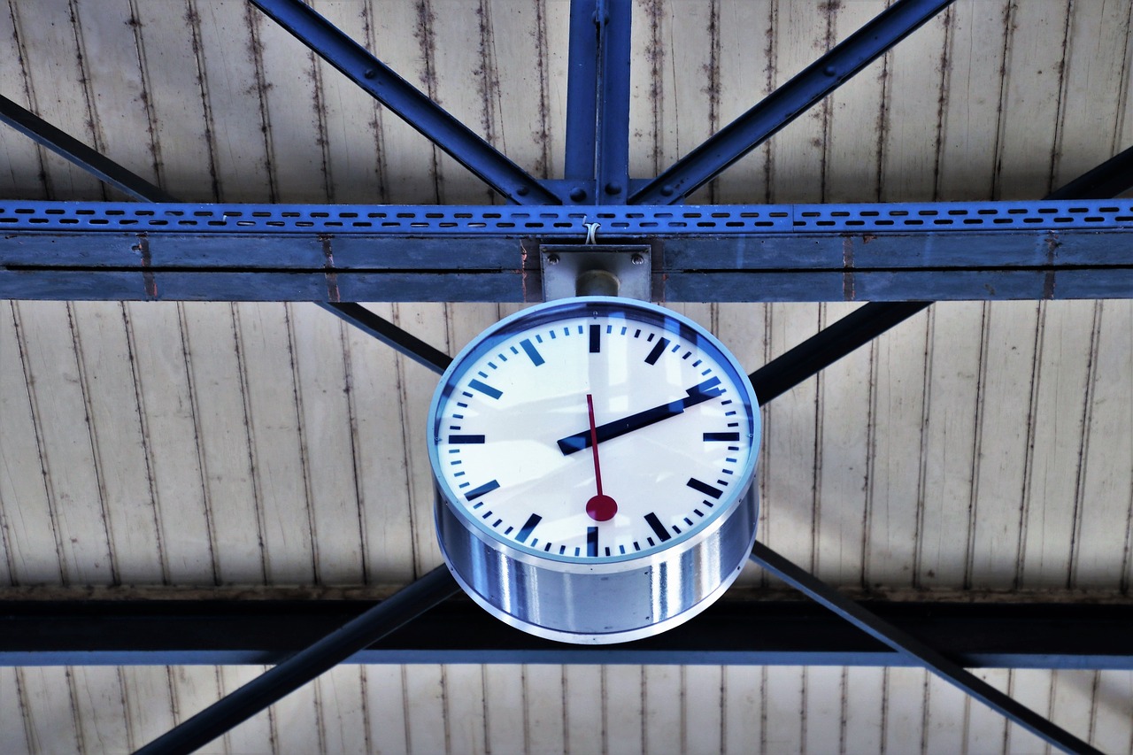 railway station  clock  business free photo