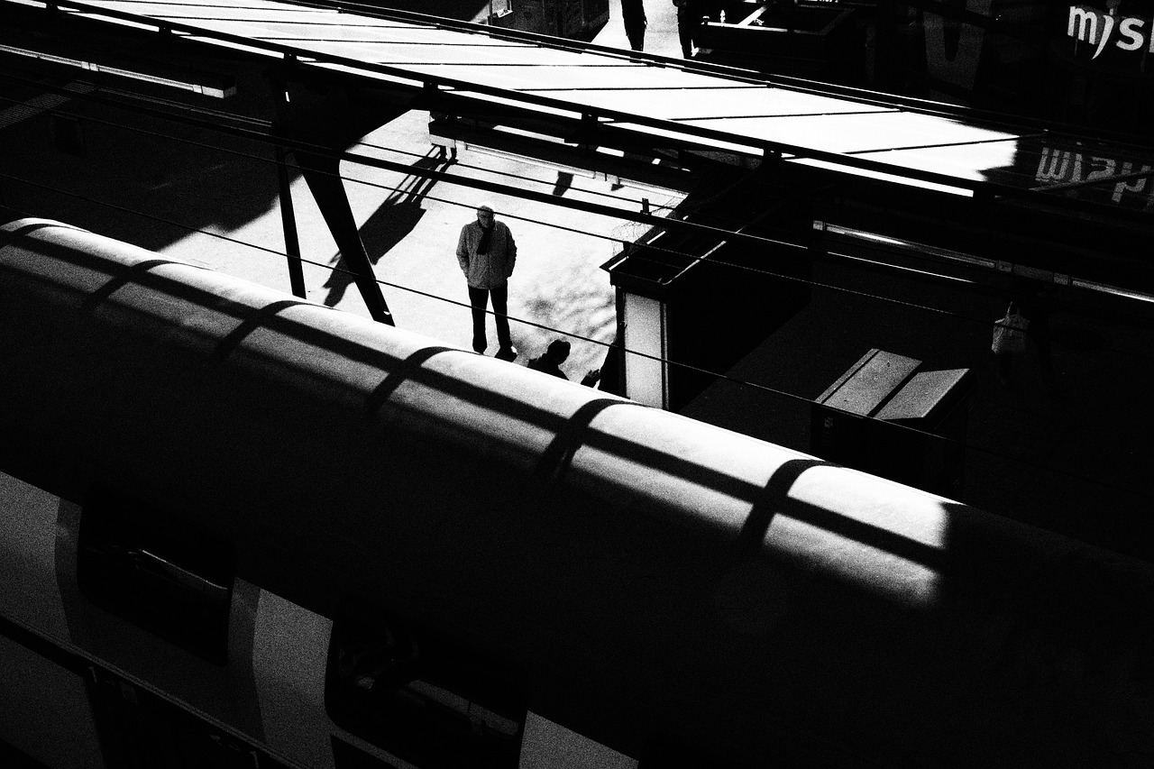 railway station  track  platform free photo