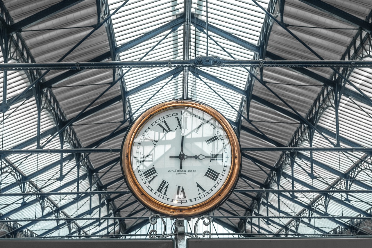 railway station  clock  time free photo