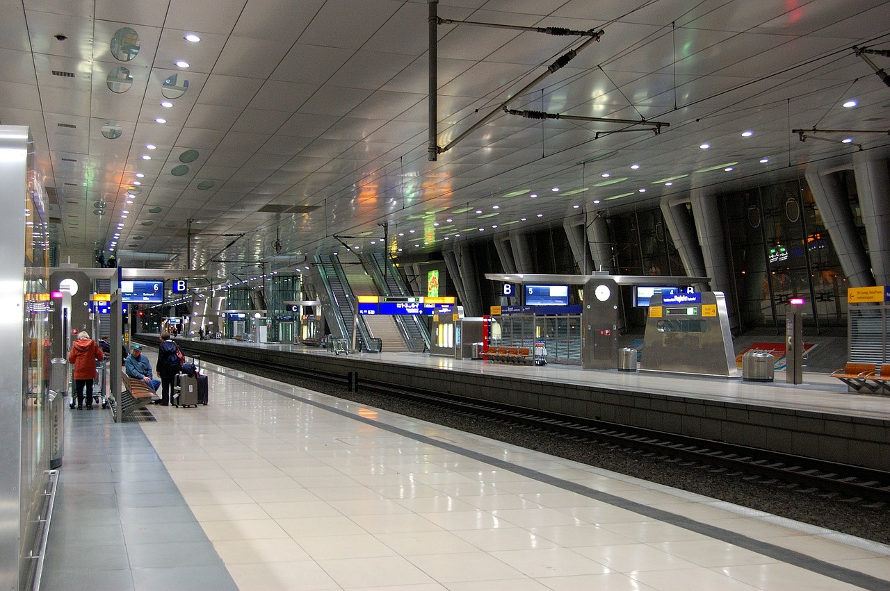 railway station perspective frankfurt free photo