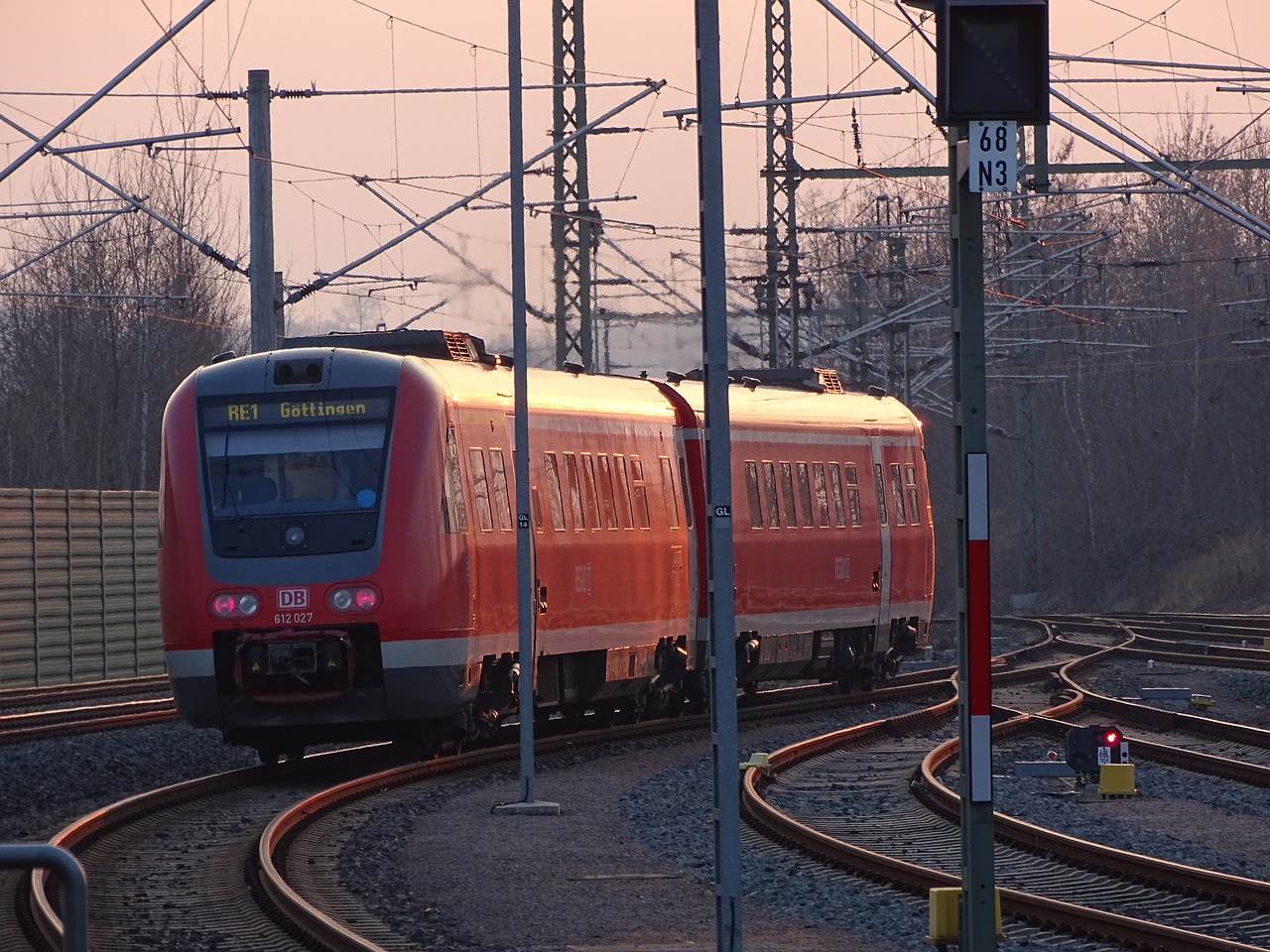 railway station  train  abendstimmung free photo