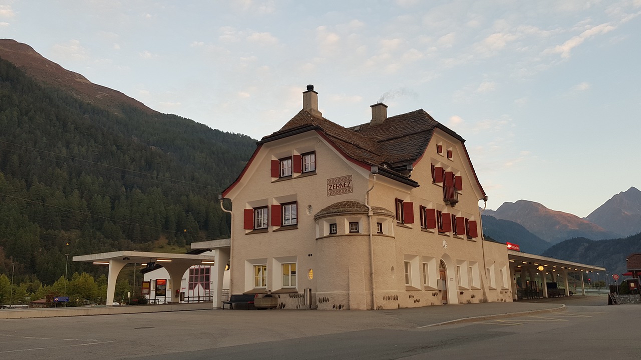 railway station  zernez  graubünden free photo