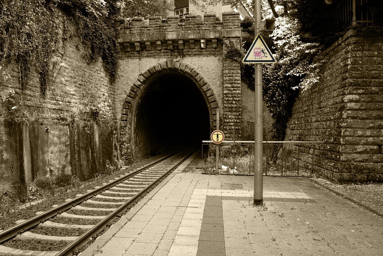 railway station train tunnel free photo