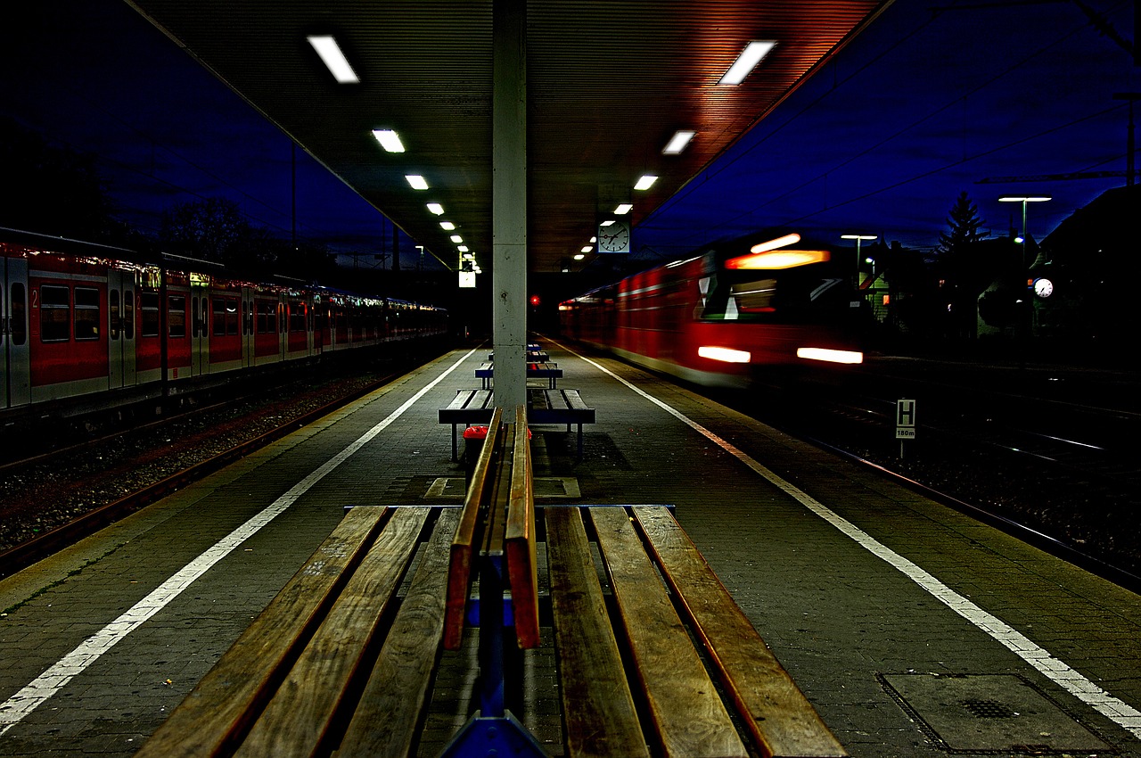 railway station night train free photo