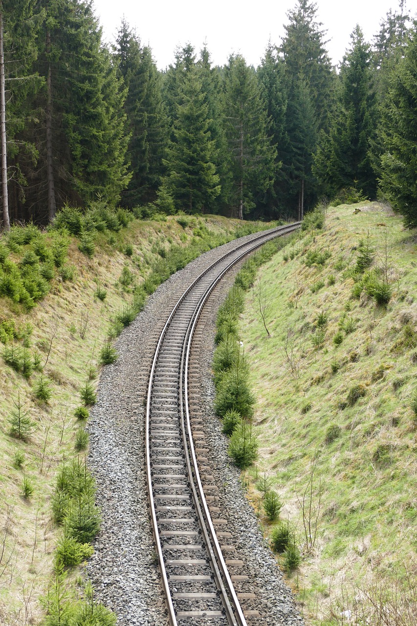 railway system rail 2 tracks free photo