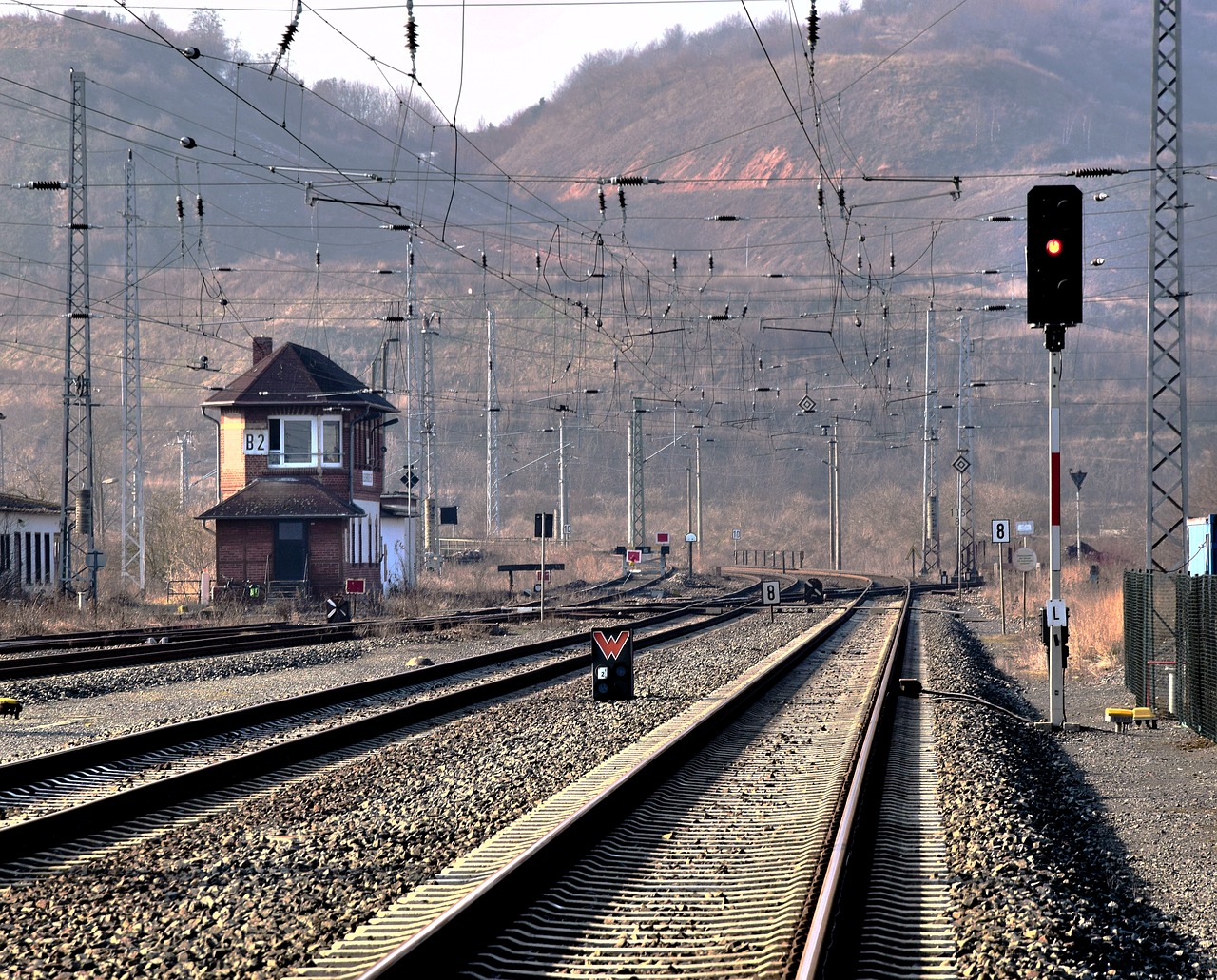 railway system morning light catenary free photo