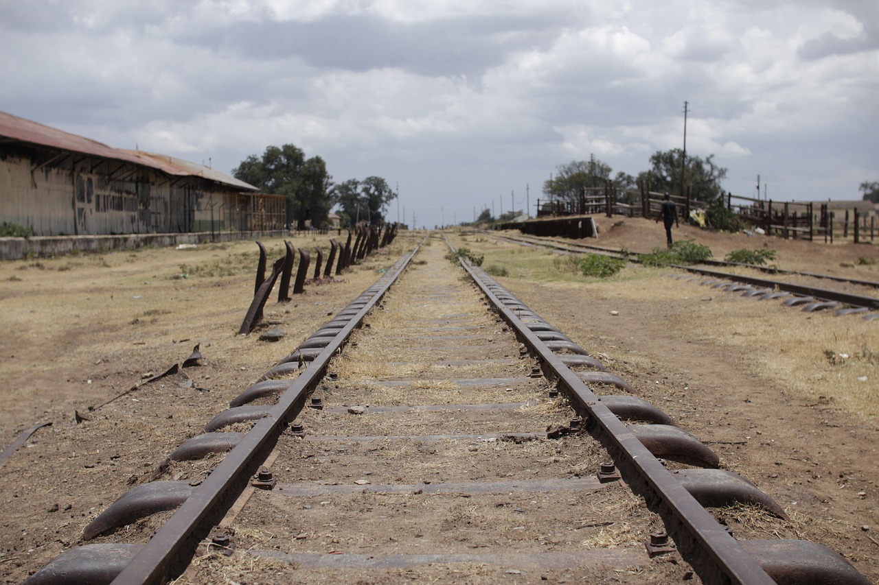 railway tracks outdoors travel free photo