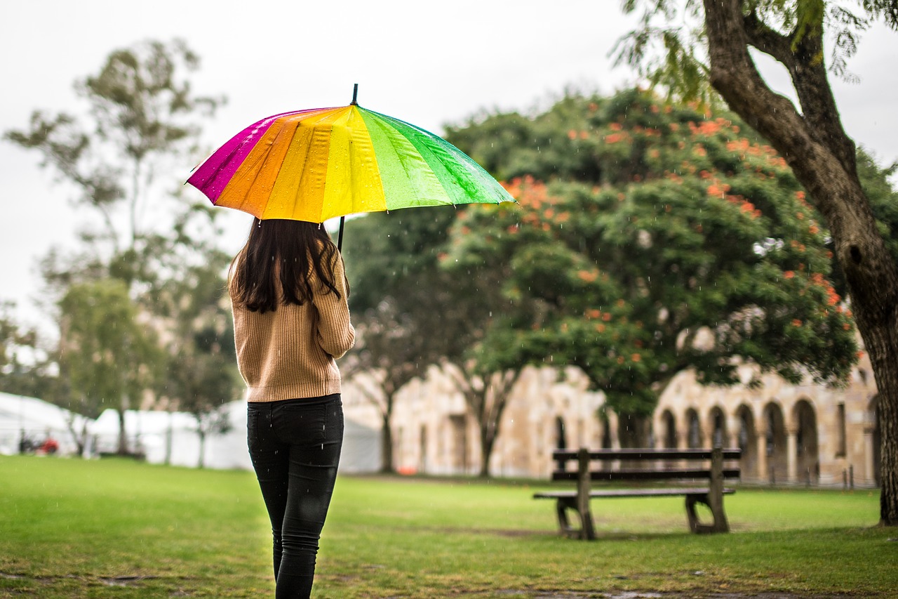 rain umbrella girl free photo