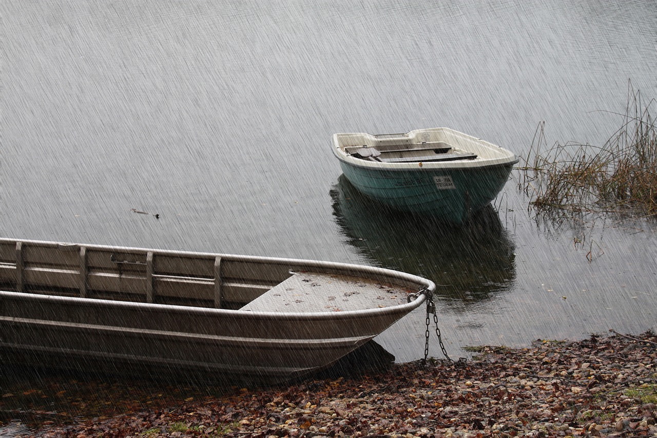 rain pond boats free photo