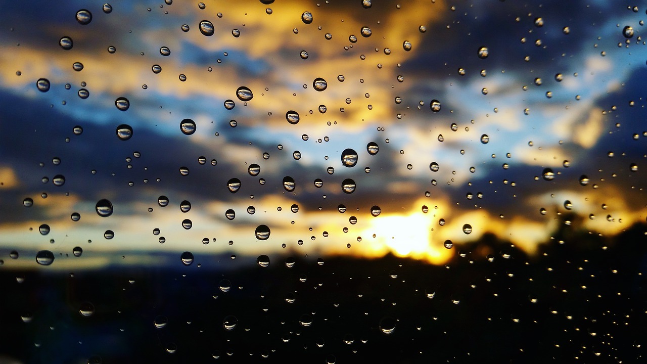 rain autumn sunset free photo