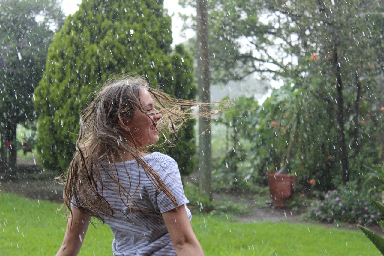 rain women drops free photo