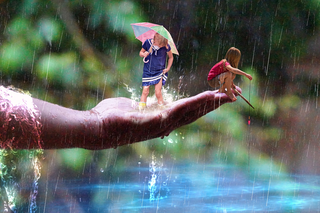 rain child leisure free photo