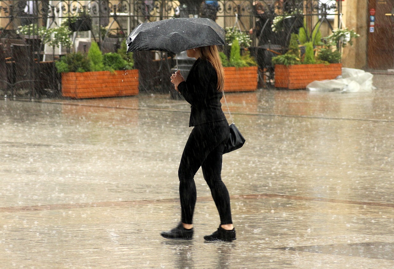 rain  the downpour  girl free photo