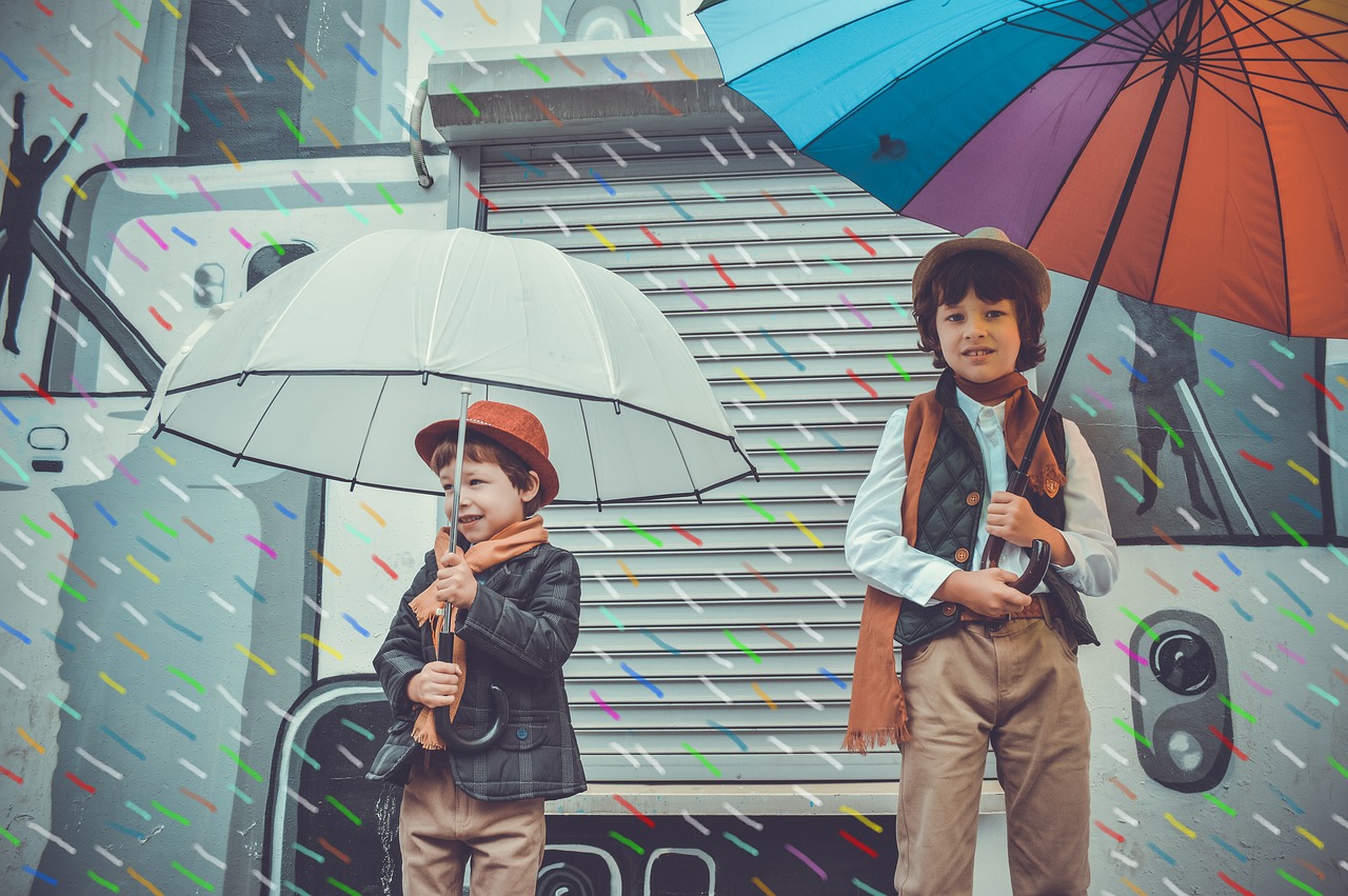 rain  umbrellas  kids free photo