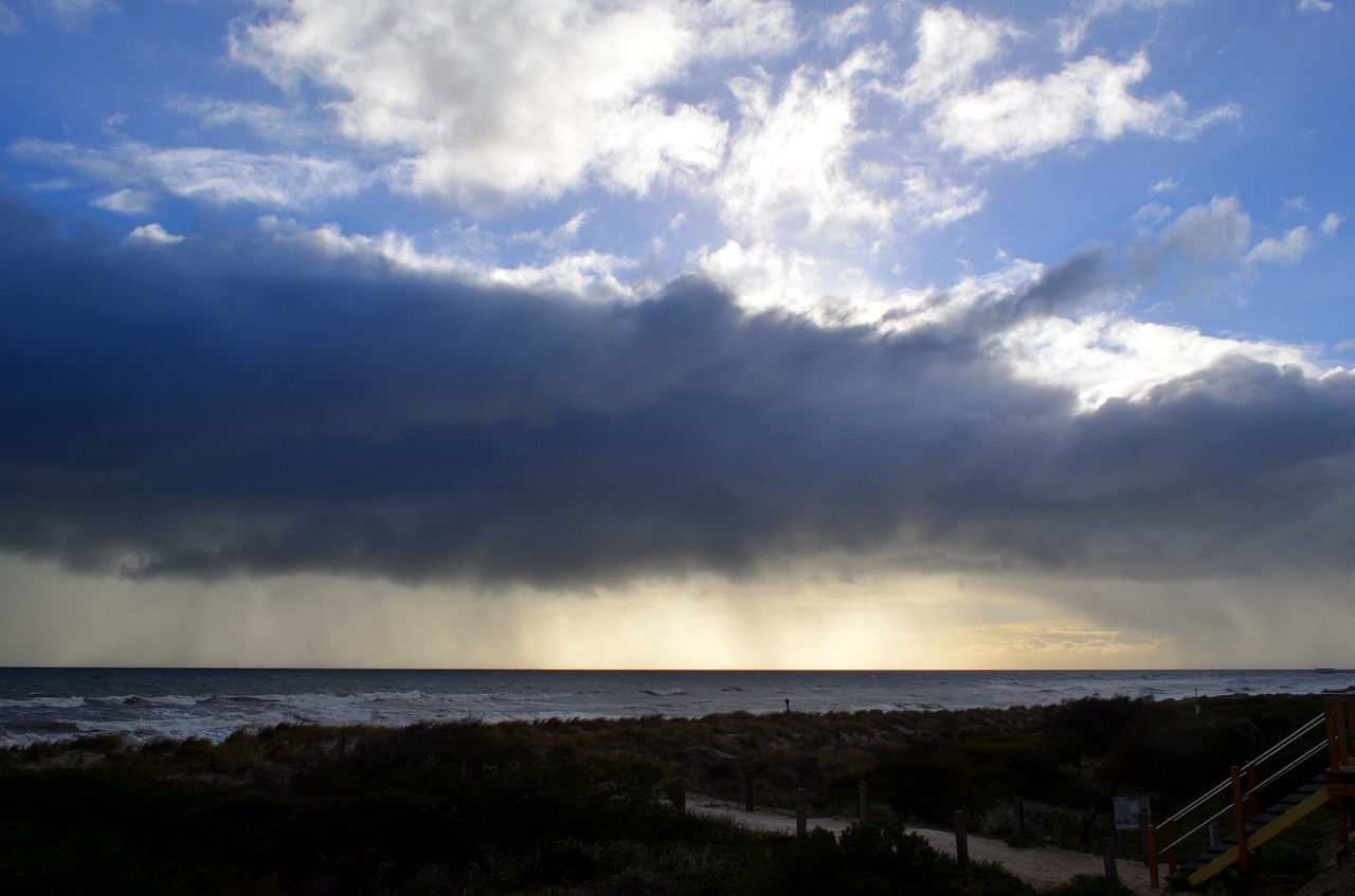 rain clouds sunset free photo