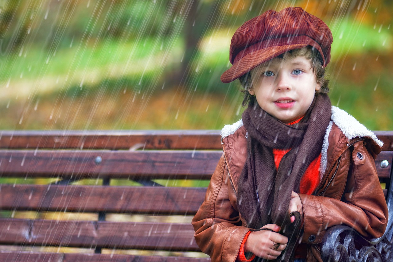 rain  boy  baby free photo