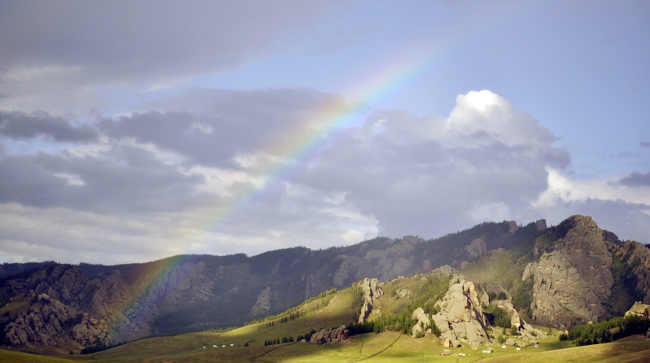 rain  rainbow  sky free photo