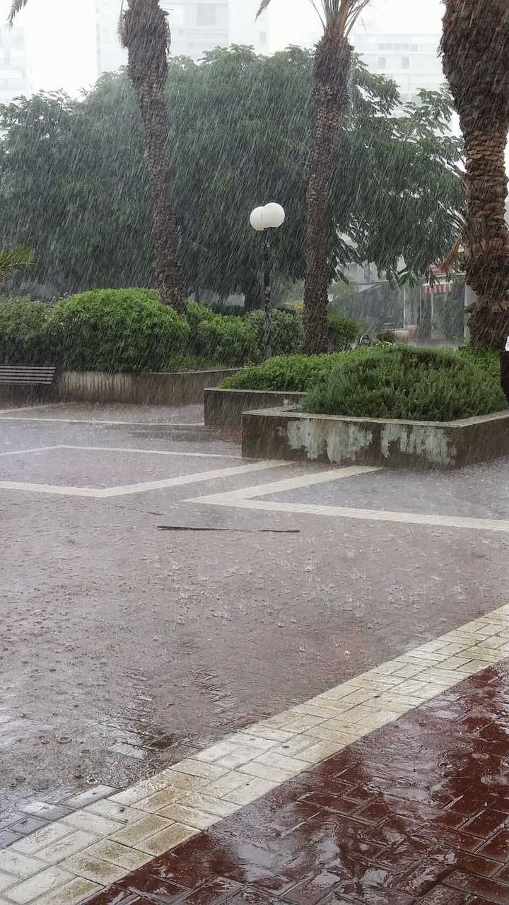 rain tel aviv israel free photo