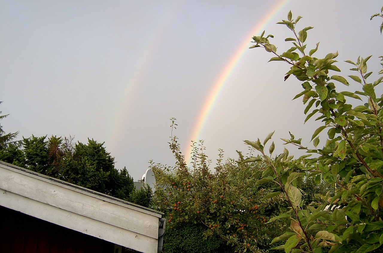 rain rainbow cloud free photo