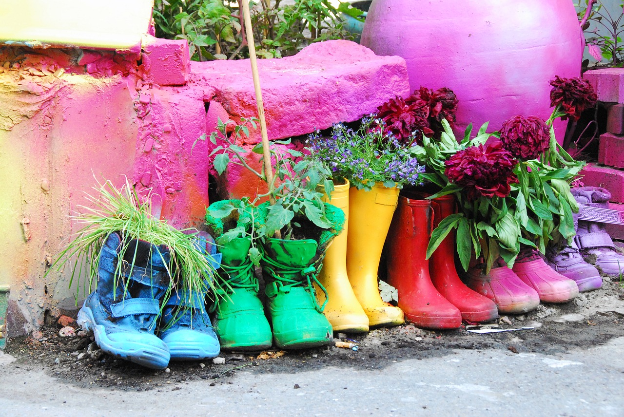 rain boots color garden free photo