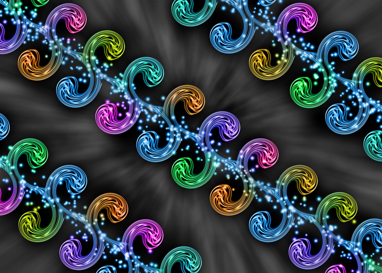 rainbow swirls pattern free photo