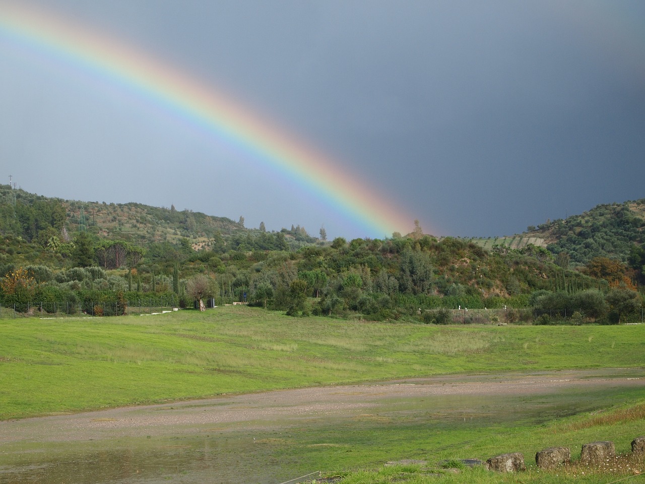 rainbow olympia greece free photo