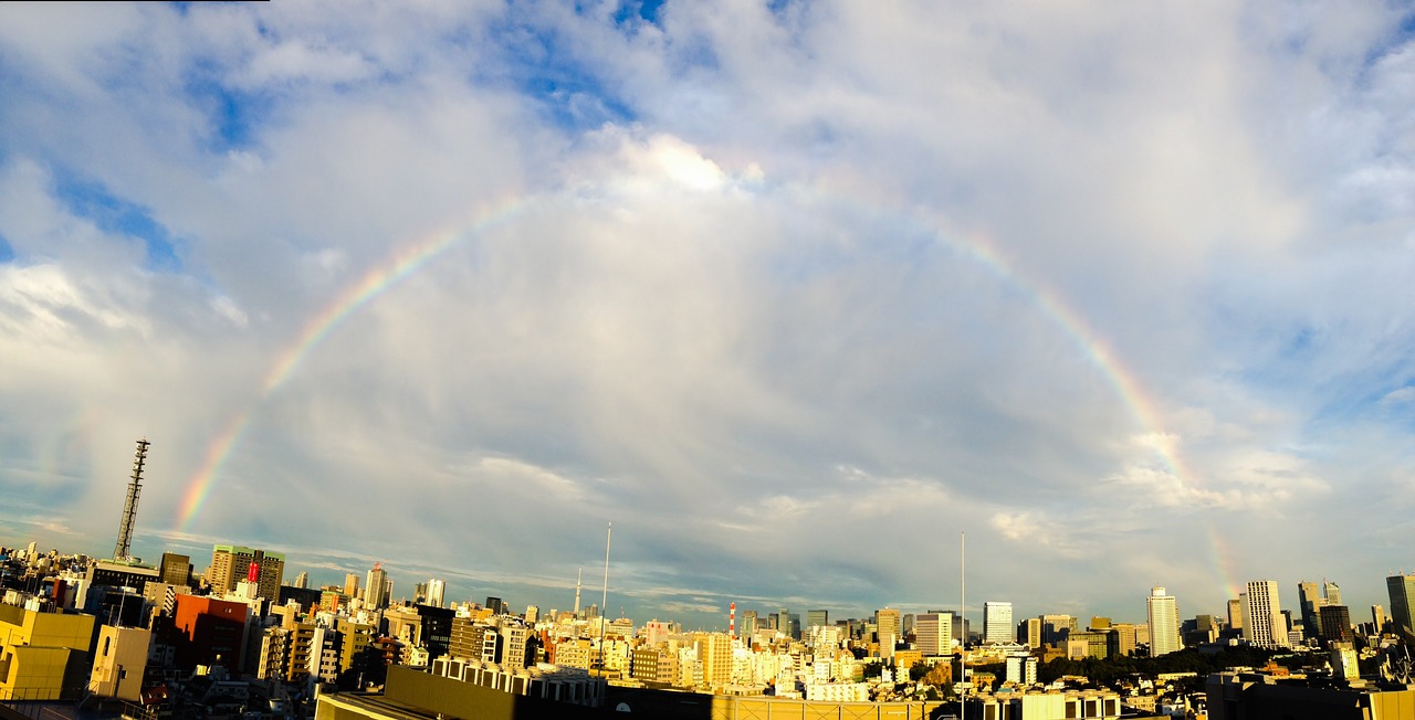 rainbow sky nature free photo