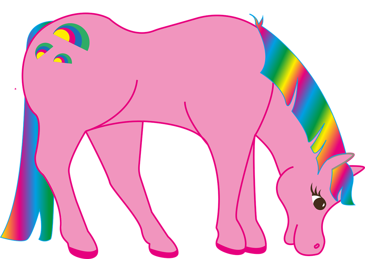 rainbow pony pink free photo
