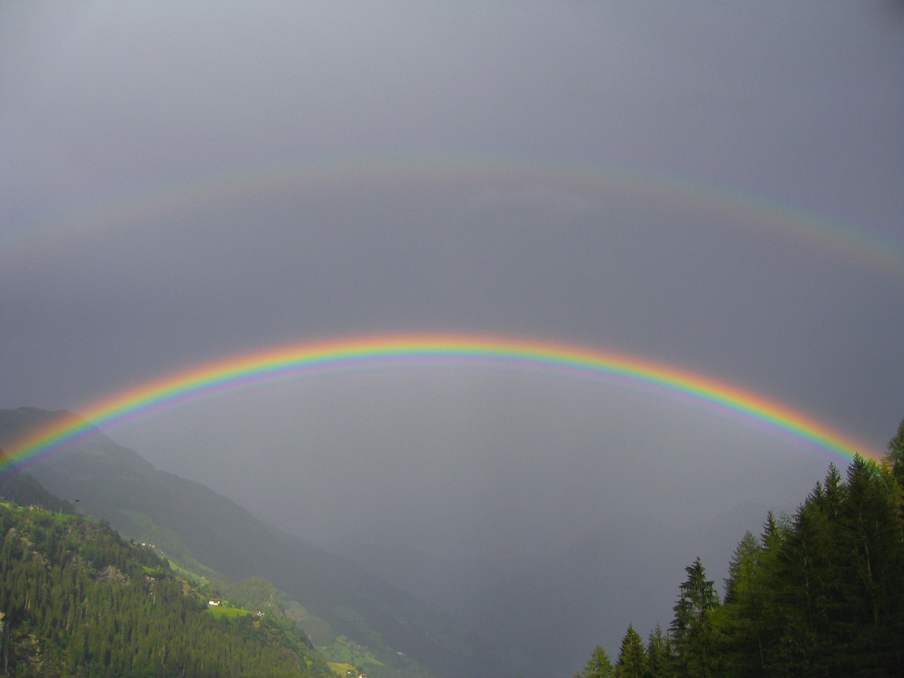 rainbow clouds mood free photo