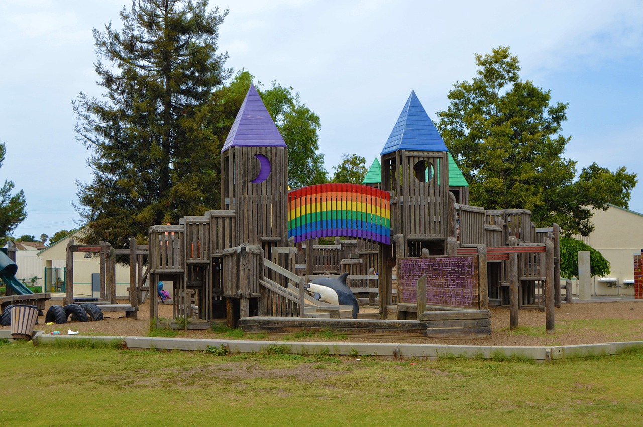 rainbow school park free photo