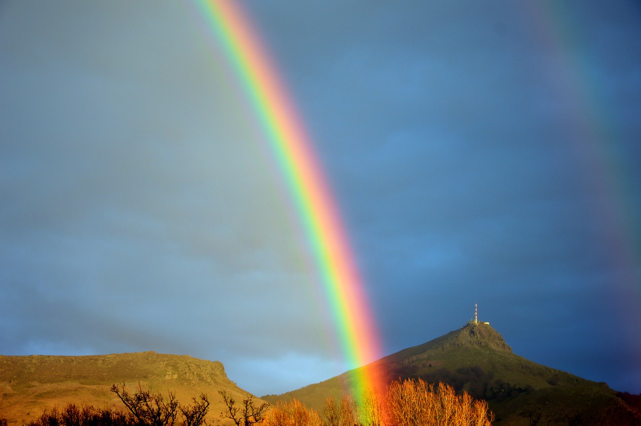 rainbow the rhune mountain color free photo