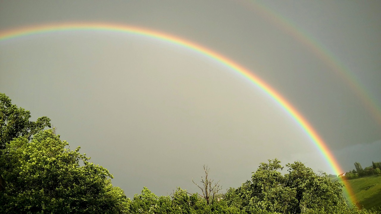 rainbow landscape storm free photo