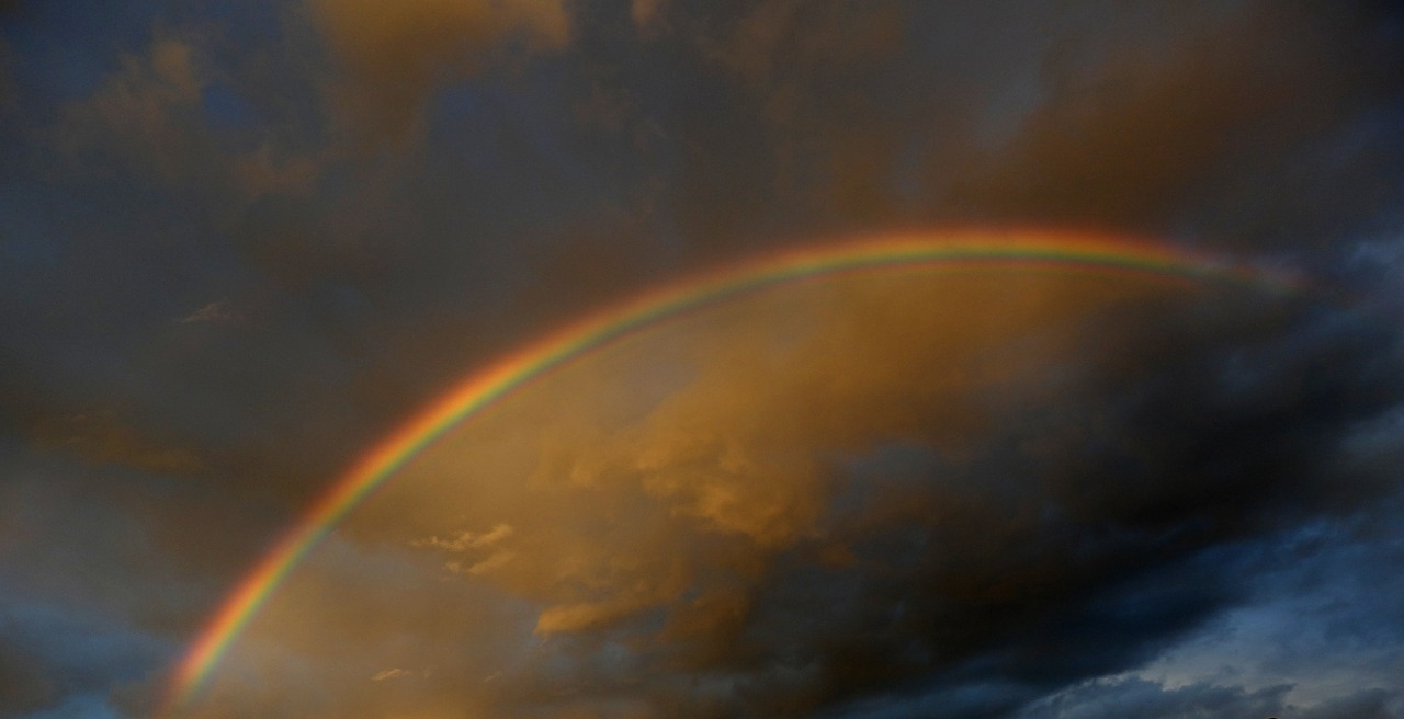 rainbow clouds langenfeld free photo