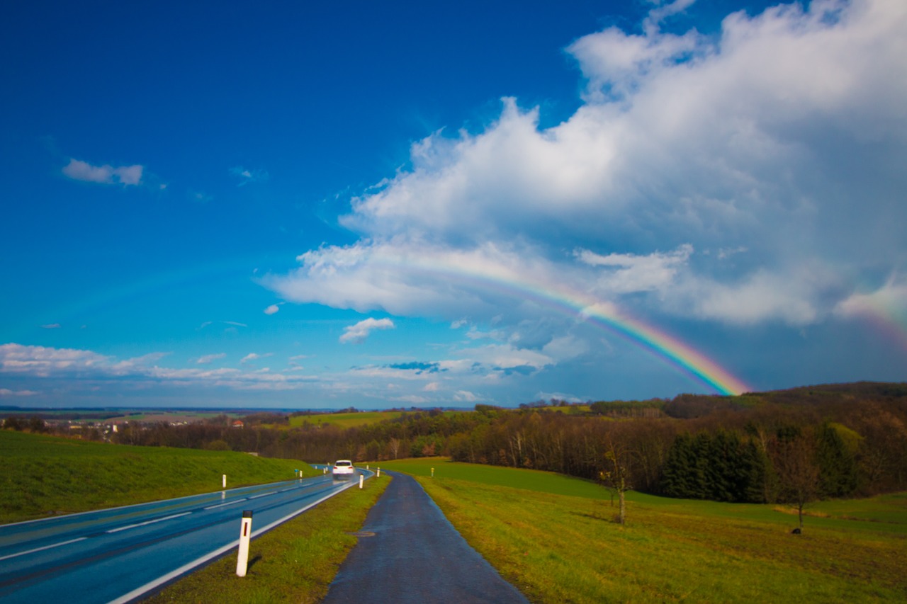 rainbow landscape sky free photo