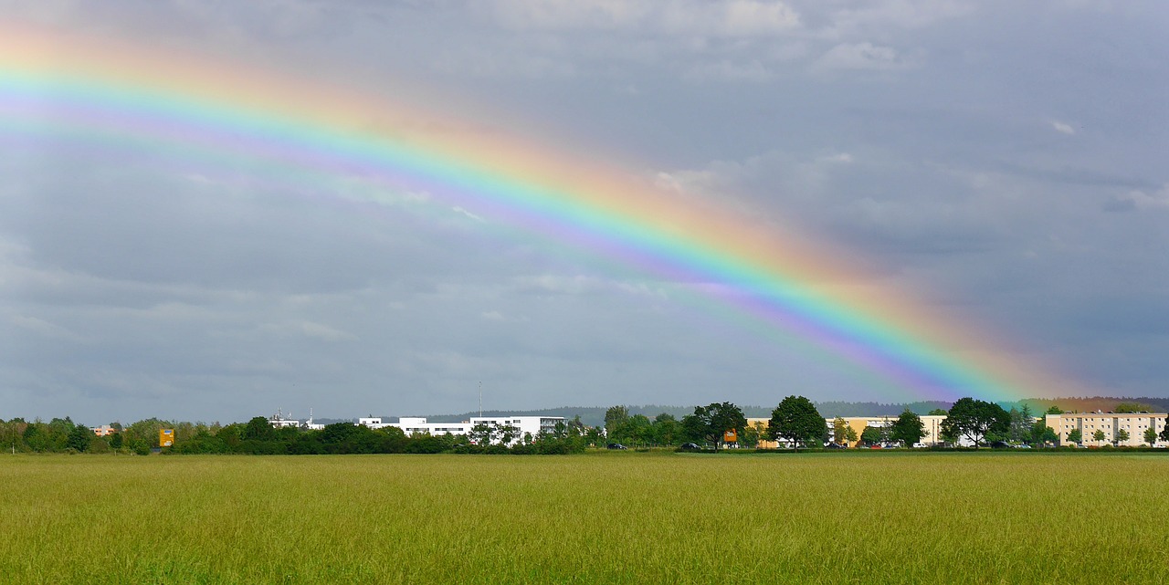 rainbow nature arch free photo