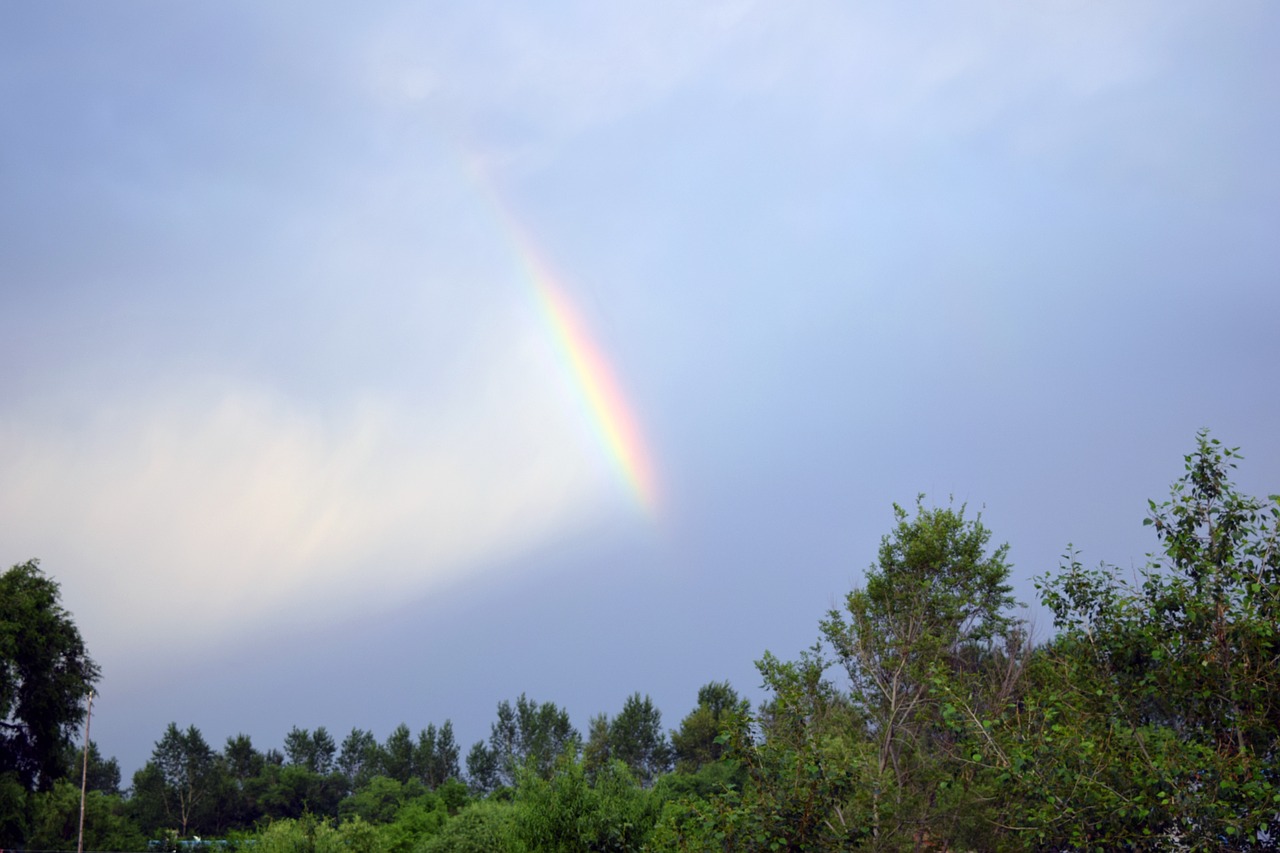 rainbow colorful dark cloud free photo