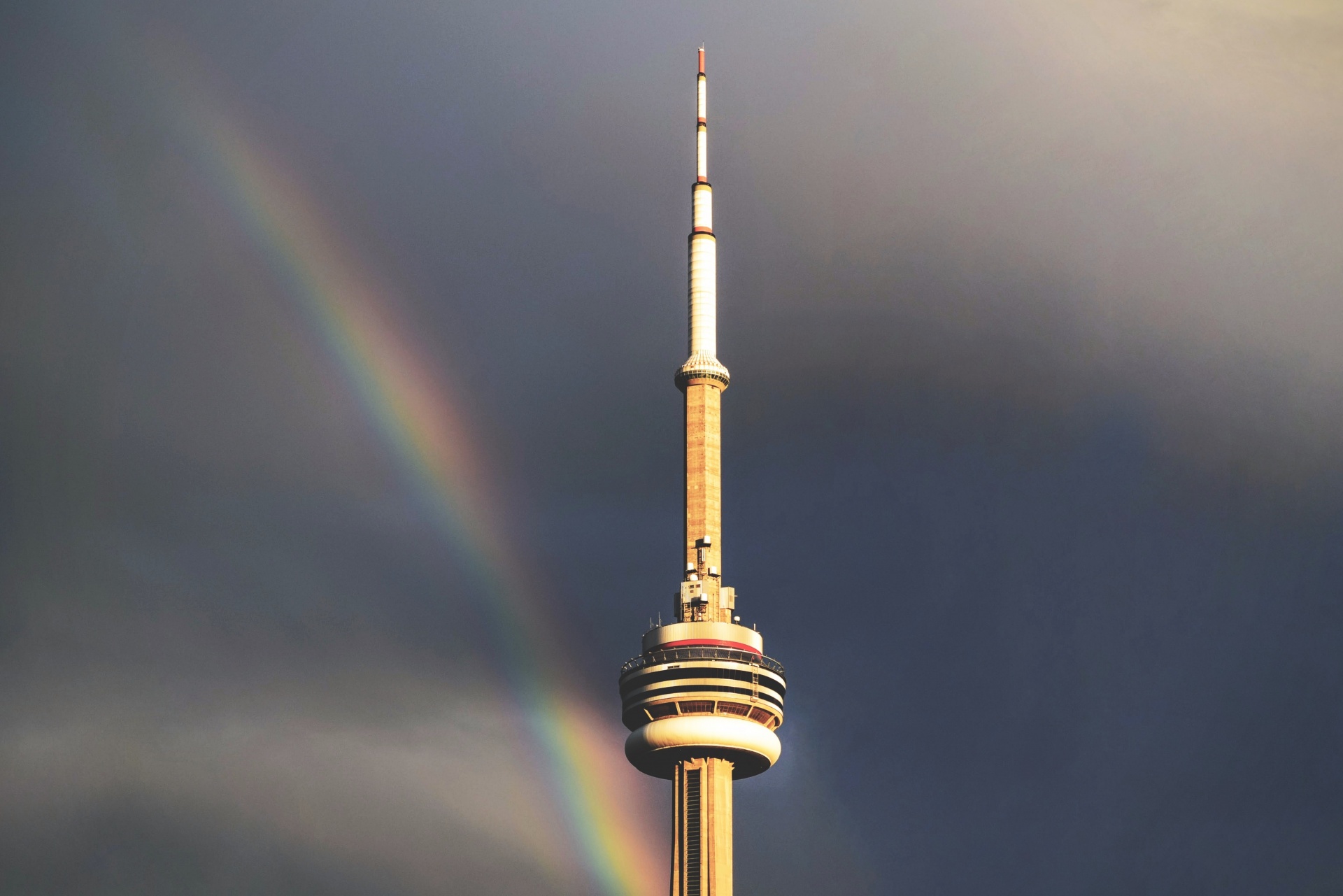 tower rainbow weather free photo