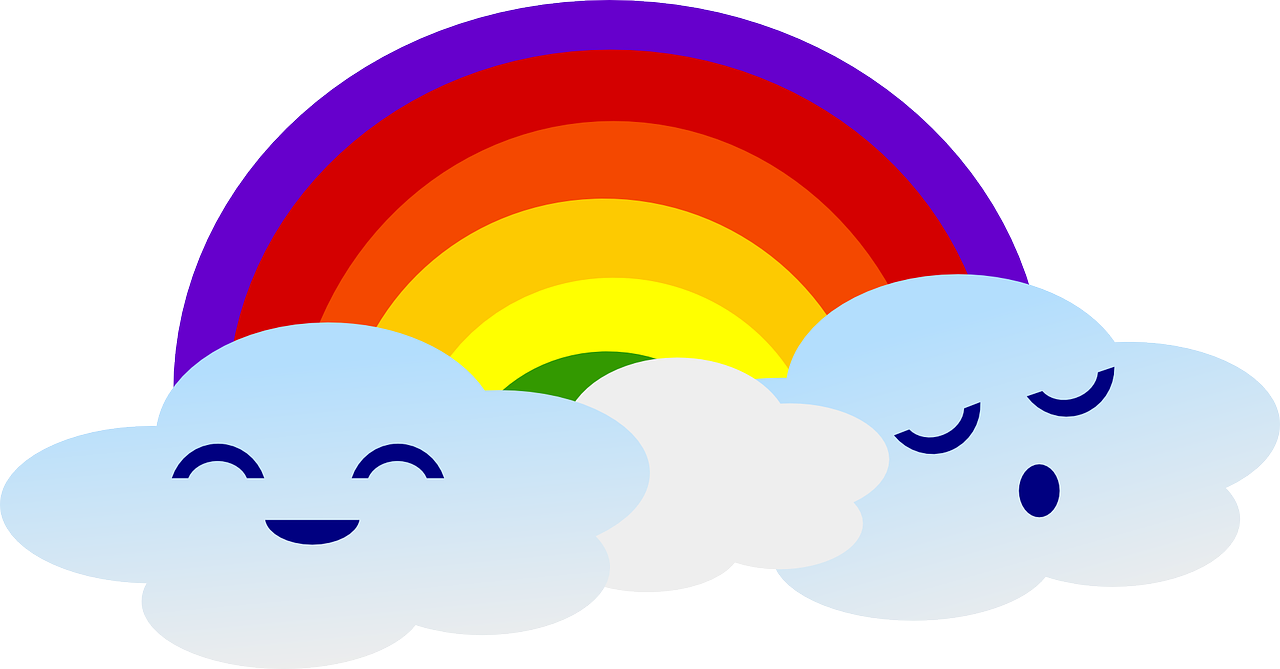 rainbow clouds cute free photo