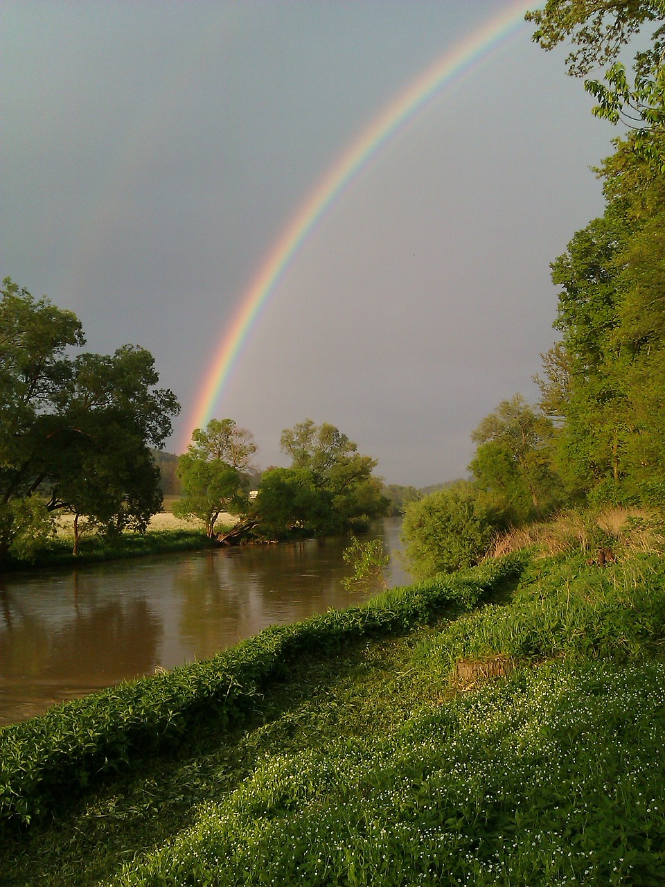 rainbow river sky free photo