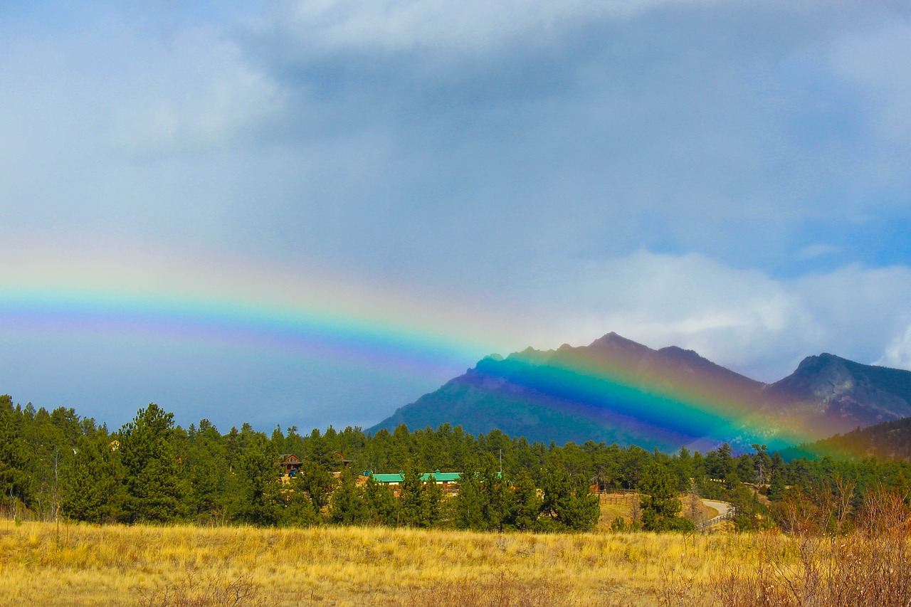 rainbow colorado rocky mountains free photo