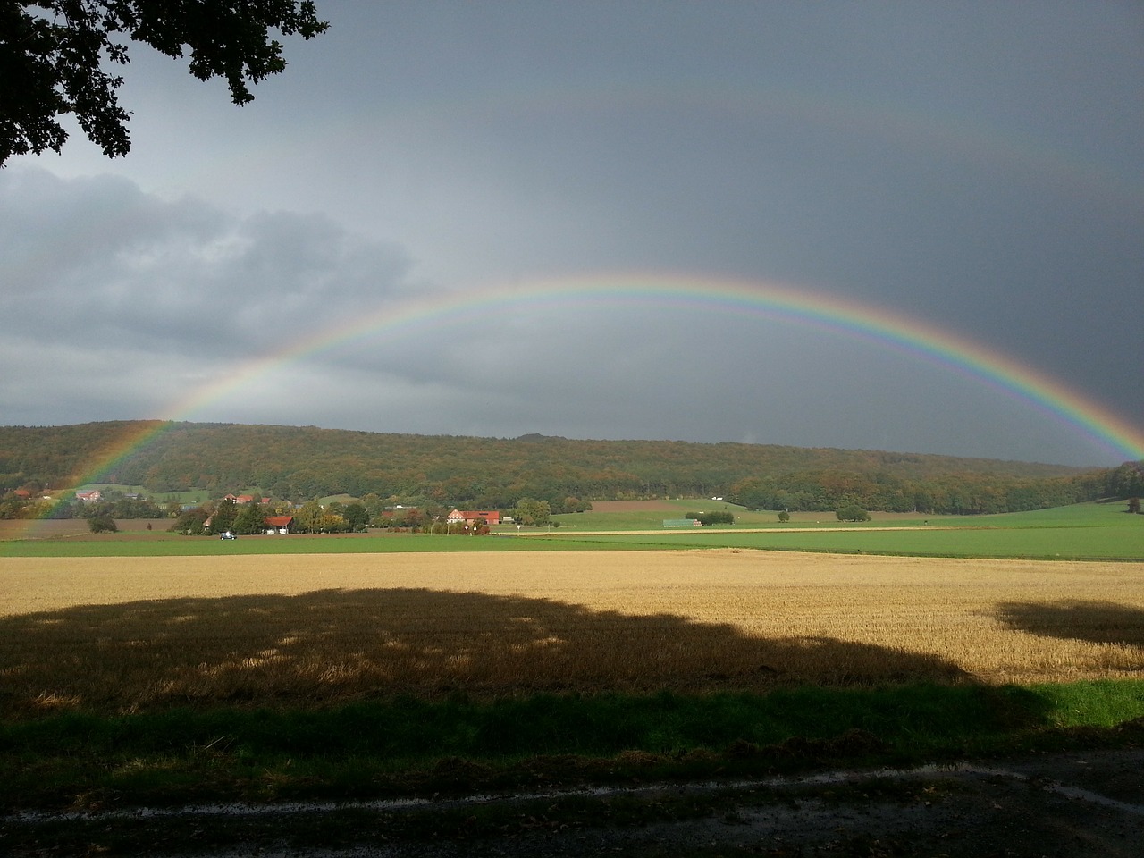 rainbow sun autumn free photo