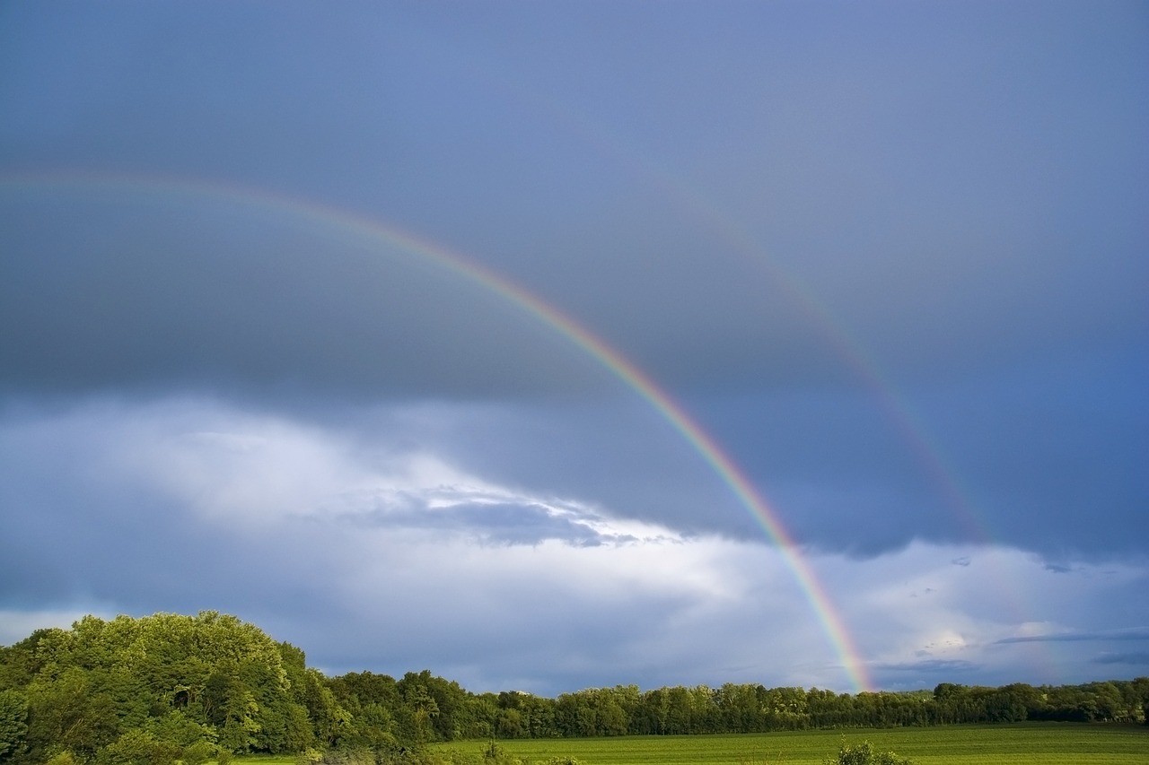 rainbow clouds sky free photo