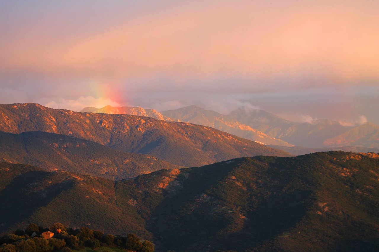 rainbow mountain corsican free photo