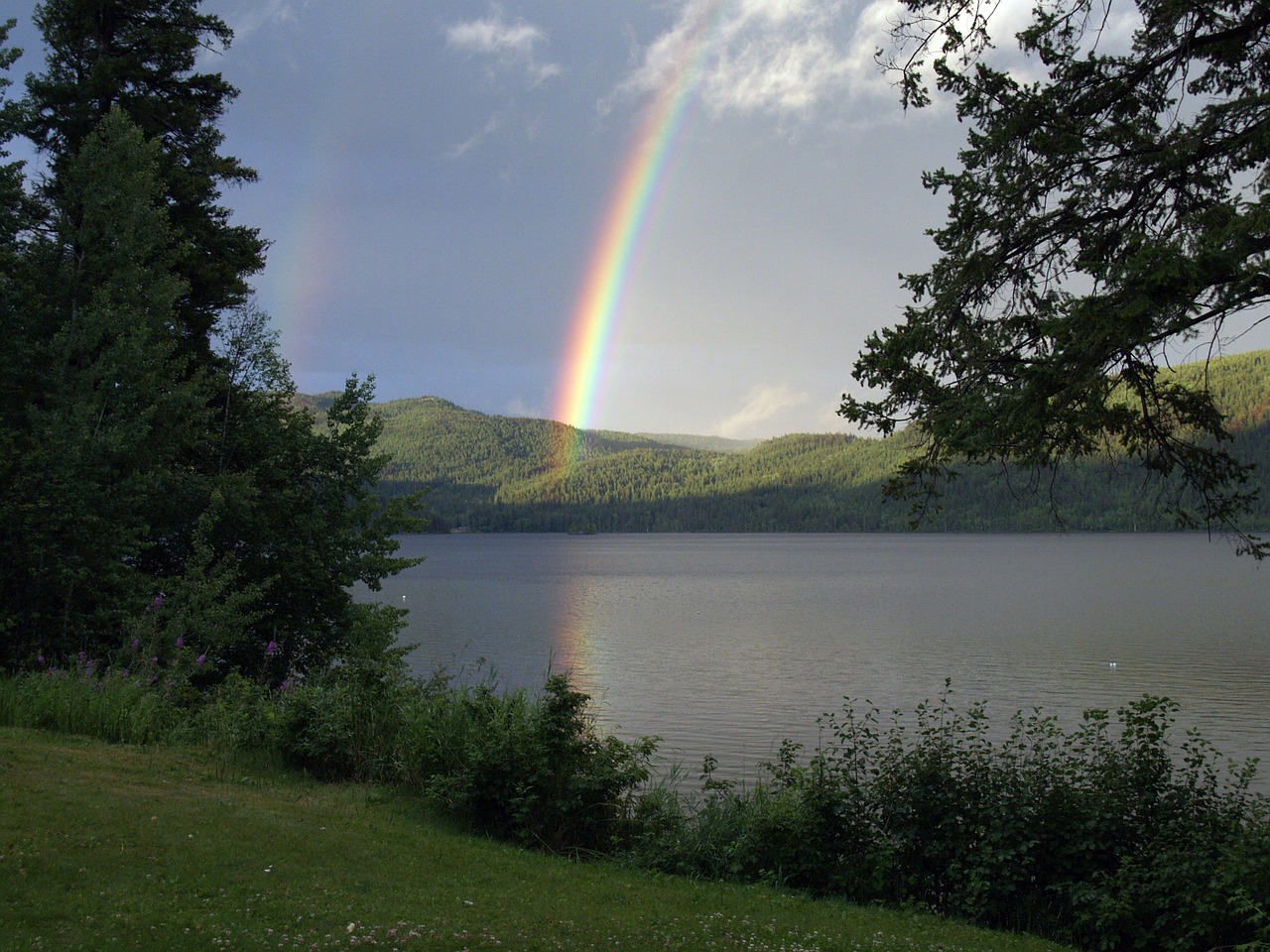 rainbow canim lake british columbia free photo